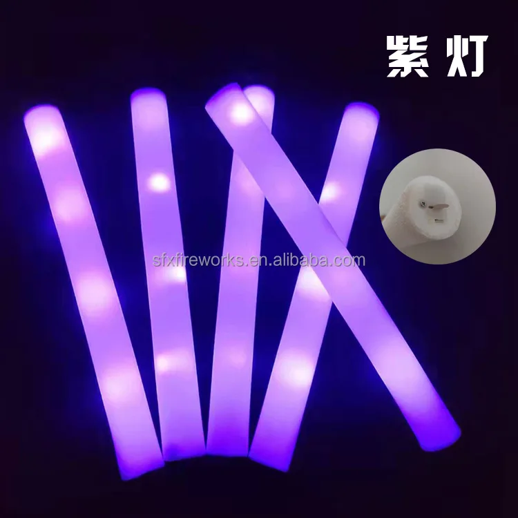 Promotional Led Glow Foam Stick,Light Up Foam Baton For Party Wedding