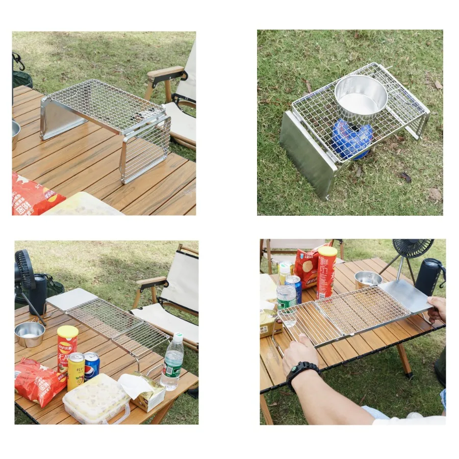 New Style Twofolding Threepiece Grills Pan Camping Stove Portable