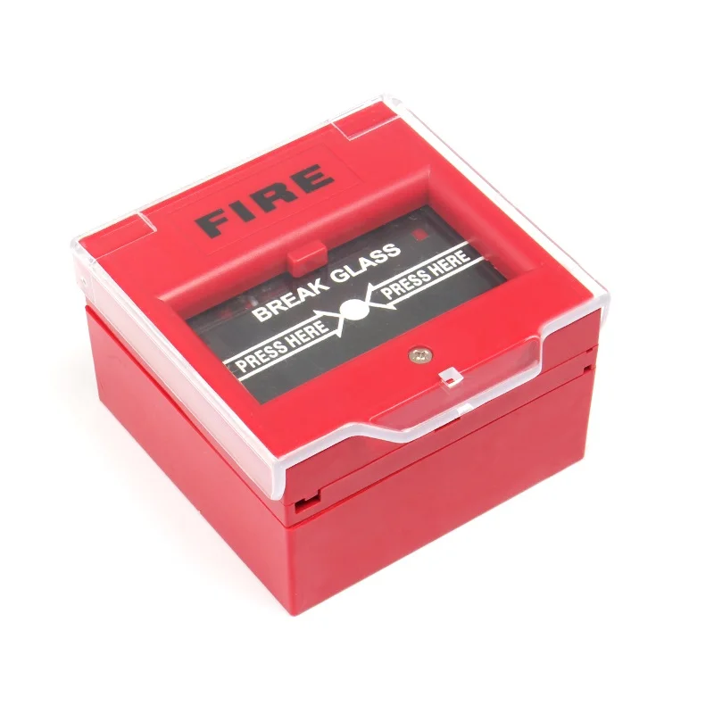 13 Years Factory Fire Alarm System Emergency Break Glass Button with Cover