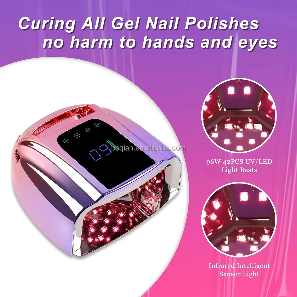 Privalte Label 96w Rechargeable Uv Led Nail Lamp Portable Cordless Uv