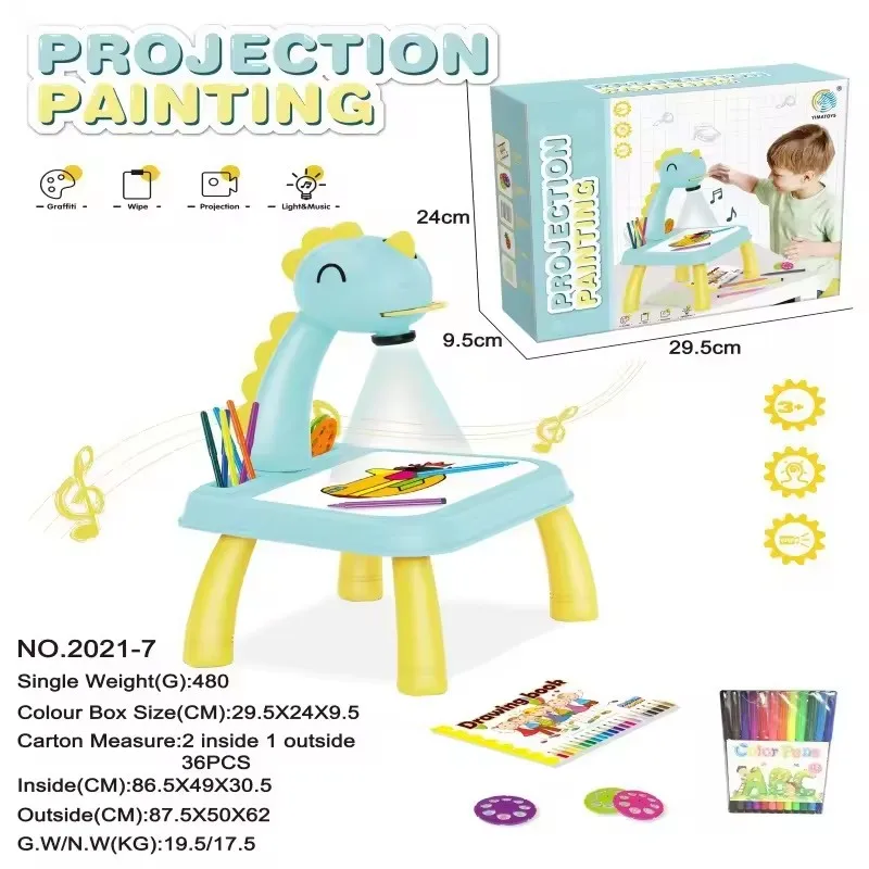Giraffe Projector Drawing Table Multifunctional Learning Desk Painting Machine Table Drawing Board Toys for Kids