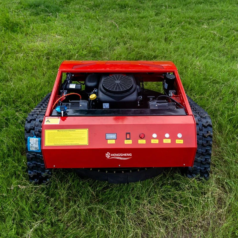 CE/EU/EPA Remote-controlled Tracked Lawn Mower Cutting Width 800mm Longxin Engine One-key Start 4.2 Acres Per Hour Robotic Mower