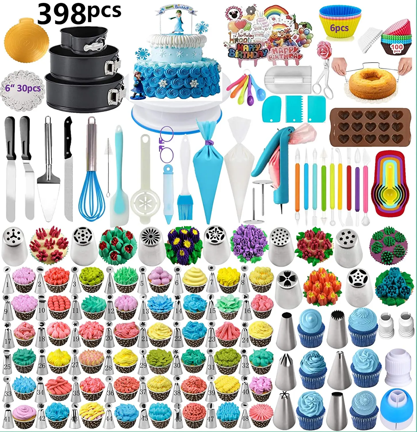 Uarter 290 Pcs Cake Decorating Kit Cake Decorating Supplies with Piping  Bags and Tips Set Baking Supplies Set for Beginner and Cake-Lover -  Walmart.com