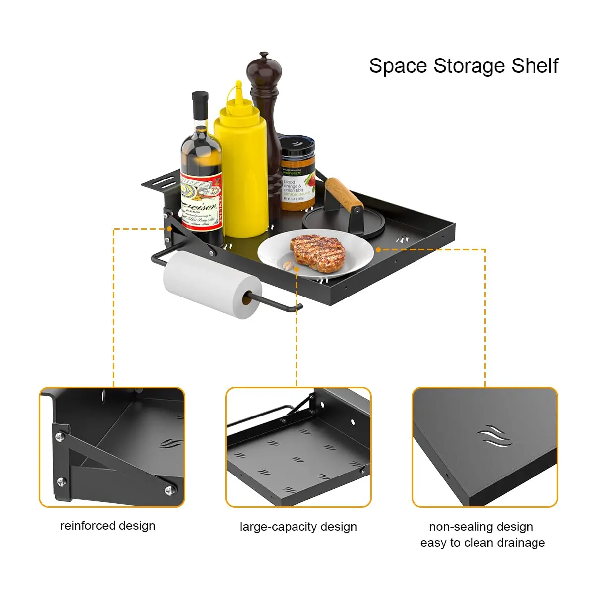 Outdoor Bbq Grill Side Shelf For Blackstone Propane Grill Side Shelf