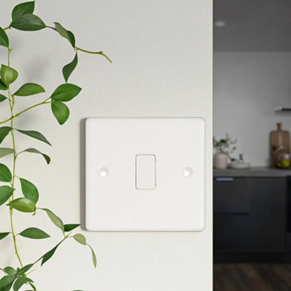 VNX Factory British Standard Bikelite Push Button Wall Switch and Socket 1 Gang 1/2 Way 10A Light Switch for Home Hotel Use