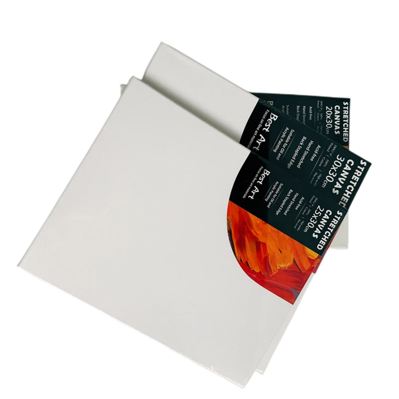 100% Cotton Stretched Canvas Board for Oil Painting with Matte Finish and Eco-Solvent Latex UV Ink Support