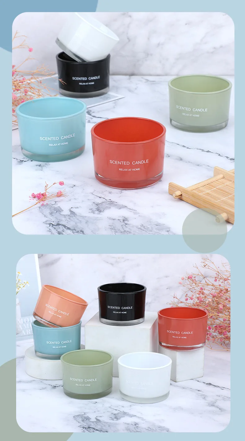 Home Decor Luxury Wide Mouth Glass Candle Container Cup 16oz Candle