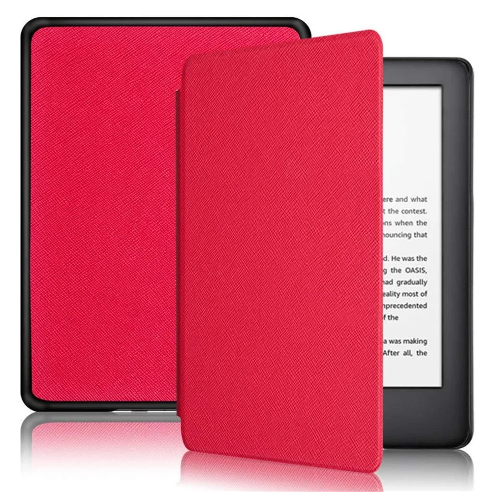 product solid color case only for kindle voyage released in 2014 cross texture protective case automatic wake sleep function laudtec-9