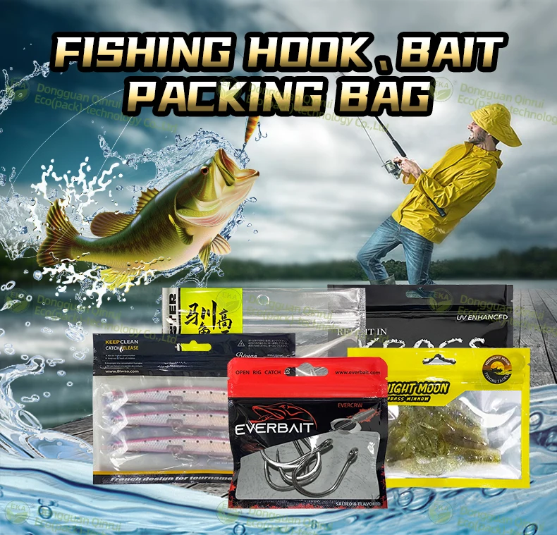 Custom Printed Mylar Bag Fishing Lure Fishing Hook Packaging Plastic