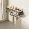 [Grey] Single layer 40cm hook and rod storage rack