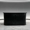 Pannello multistrato in legno massello, stile nero opaco.
