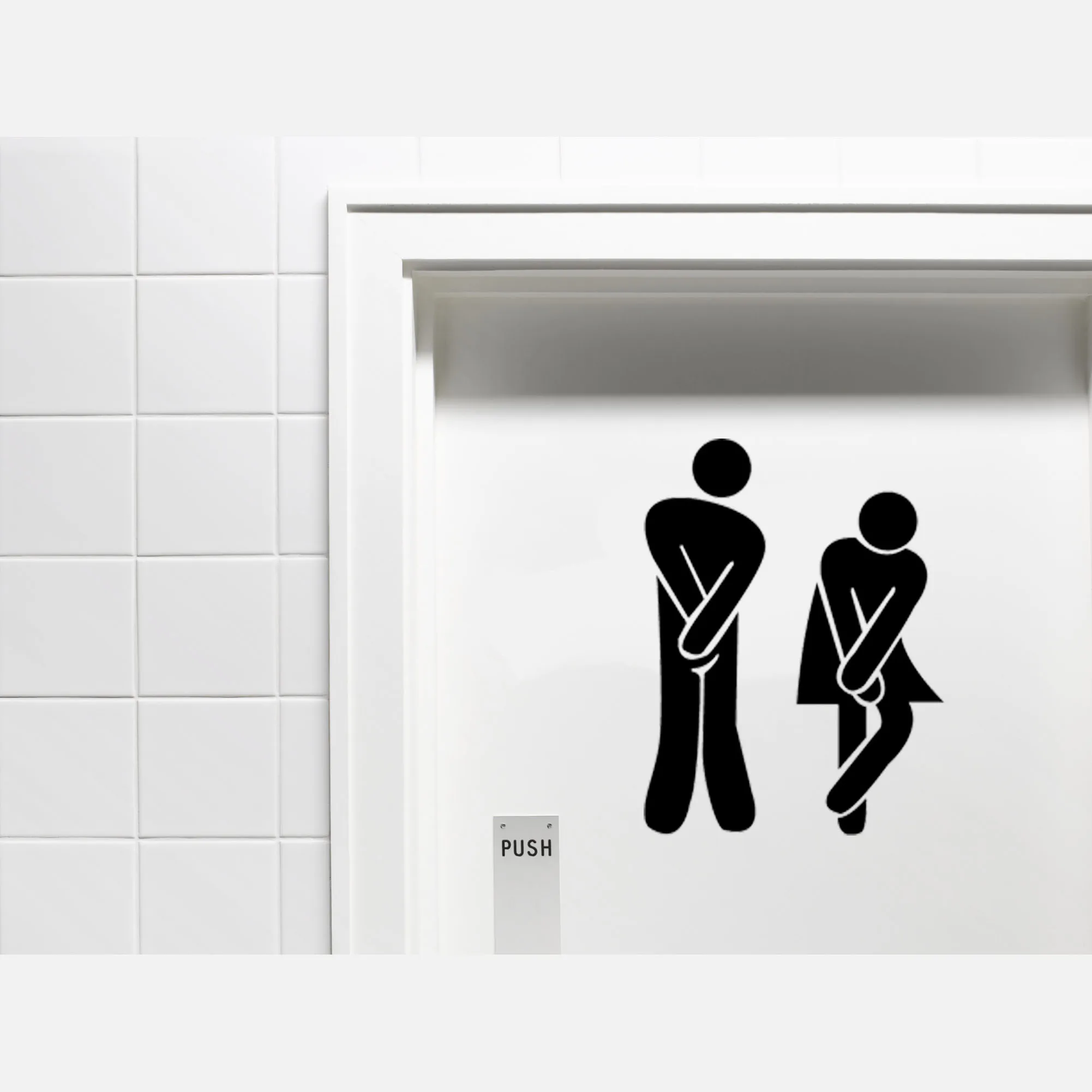 2 Adesivi Segno WC Divertenti - PVC Rimovibile, Per Porte Bagno, Facile Applicazione Senza Fori - Foto 11