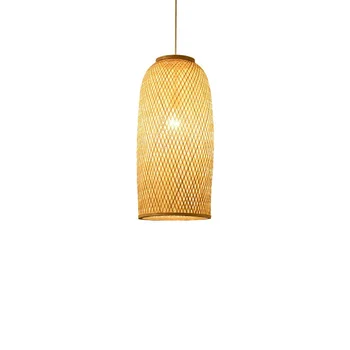 Chandelier Bamboo woven chandelier Garden restaurant bedroom balcony woven light