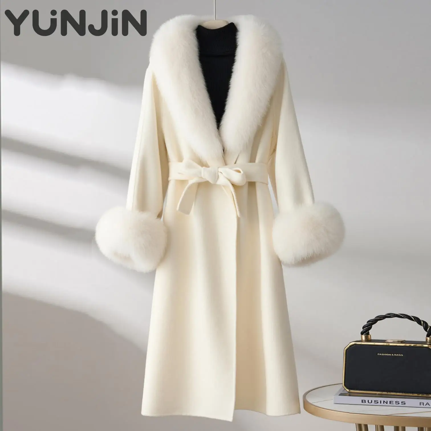 New Design Beige Natural Double Faced Wool Cashmere