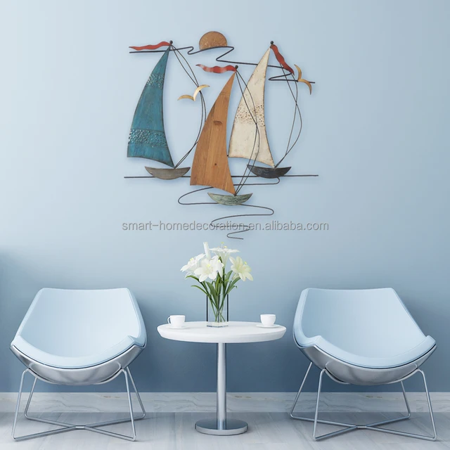 Sailing Boat Metal Wall Art for Home Decor