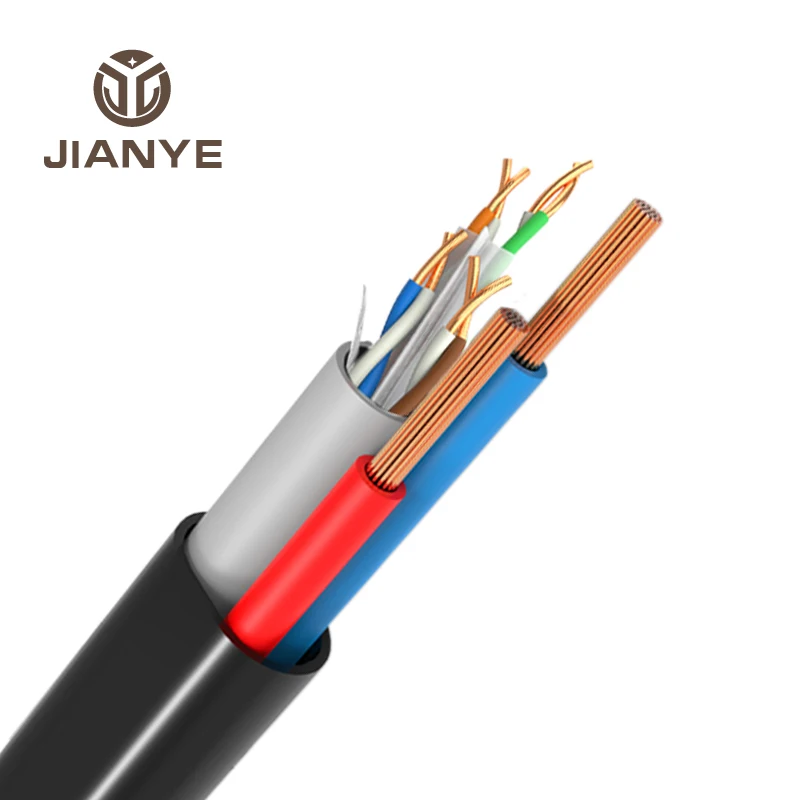 Кабель локальной сети UTP siamese cat6 с кабелем питания Заводская поставка кабель ethernet cat