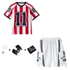 Red striped coat+white work shorts+square+necklace+gloves