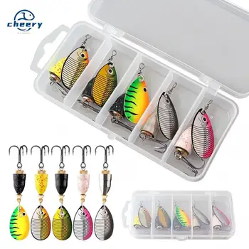 CHEERY 10g Spoon Spinner Fishing Lure Metal Inline Spinning Bait Blade Spoon Lure with Treble Hook for Bass – Metal Jig – view 2