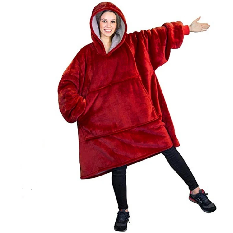oversized fluffy moletom com capuz blanket