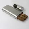 Silver-Brushed Cigar Tube for 3 cigars