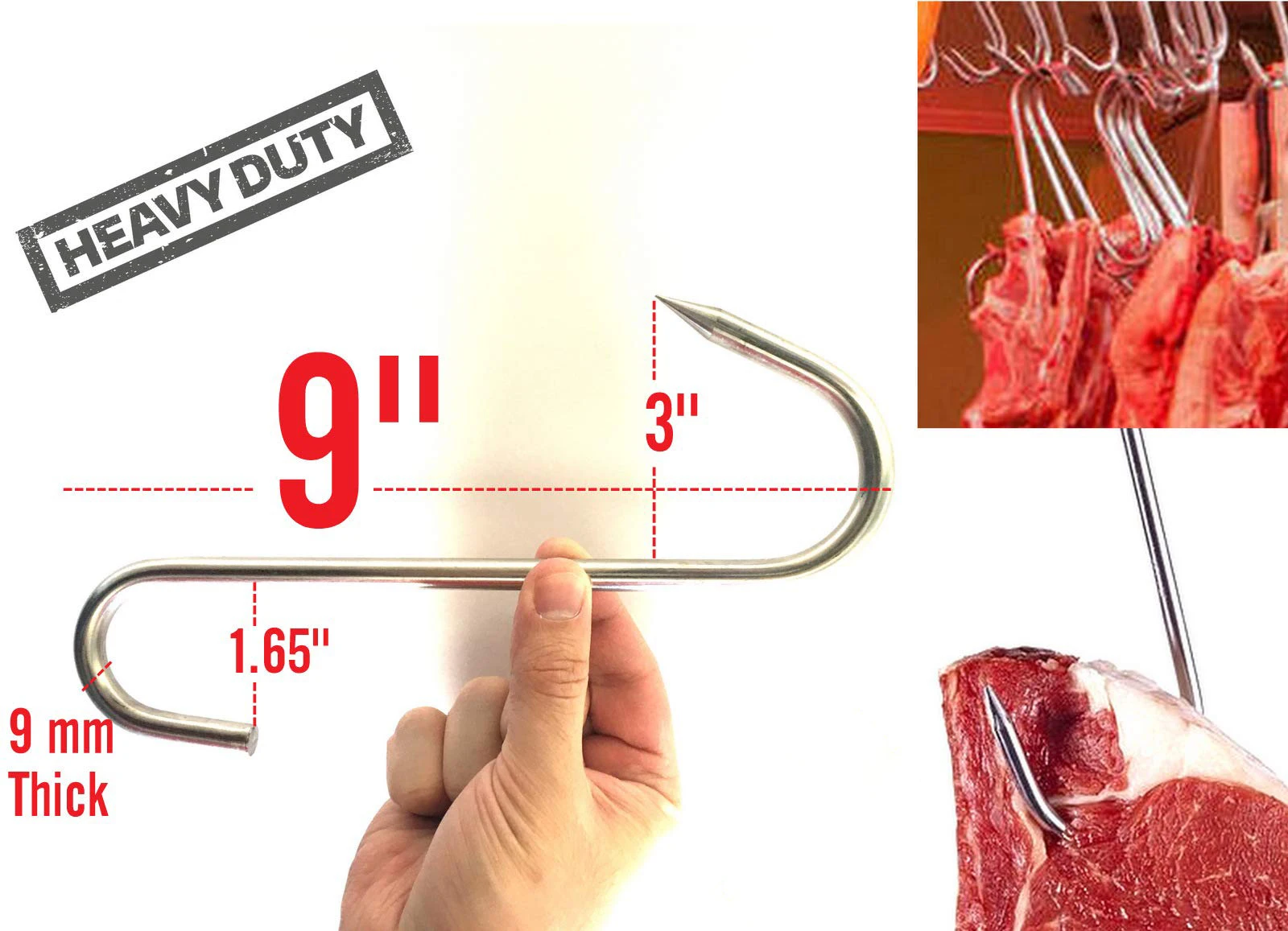 5mm Stainless Steel Butcher Hooks Hanging Meat Butcher S Hook Grill ...