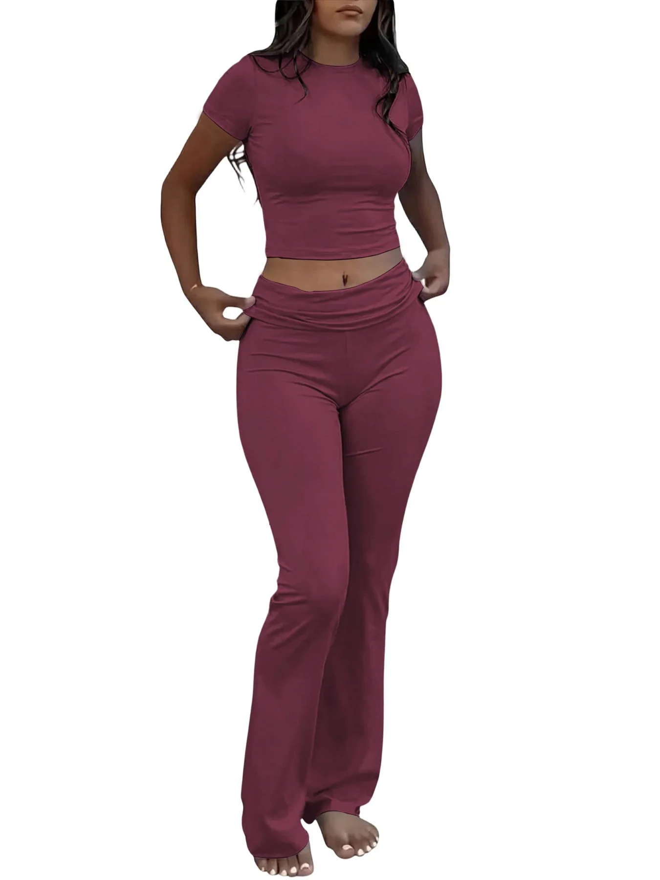 Women T-shirts Set Summer Shirts Loungewear Women 2 Piece thumbnail