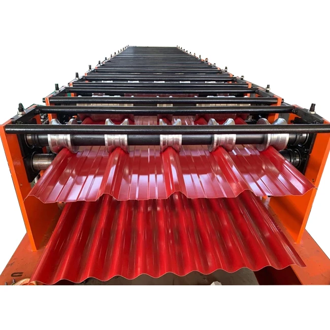 Изготовленная на заказ трапециевидная черепица, строительный материал, глазурованная черепица, двухслойная формовочная роликовая машина
