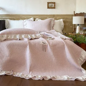 Wholesale Cottonlinen Bed Cover Washable Bedspread Washable Bed Protector Mattress Cover