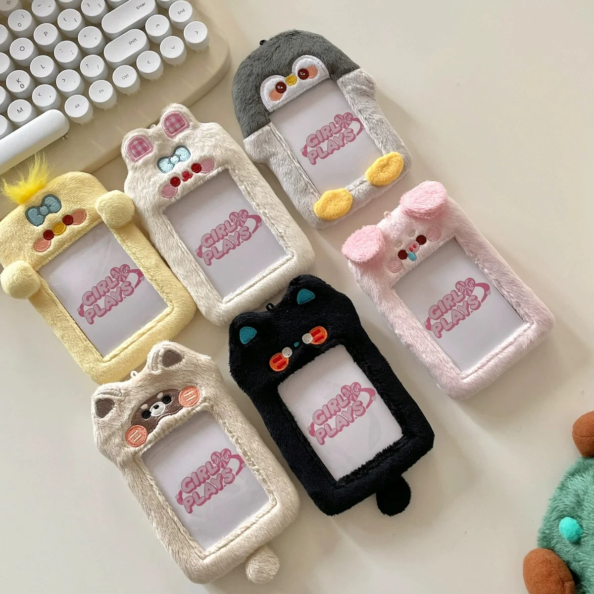 Custom Cute Photo Card Holder Animal Doll Fluffy Ic Card Kpop Collect ...