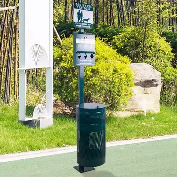 New Style Public Place Pet Toilet Galvanized Metal Storage Buckets Dog Poop Storage Trash Can Pet Waste Station