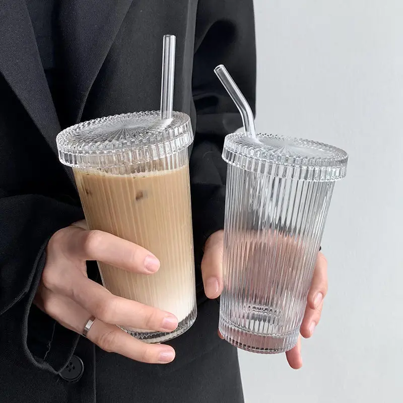 Hot Sell Iced Coffee Mug with Lid and Straw for Milk and Tea - China Glass  Coffee Cup with Lid and Glass Cups with Straw price