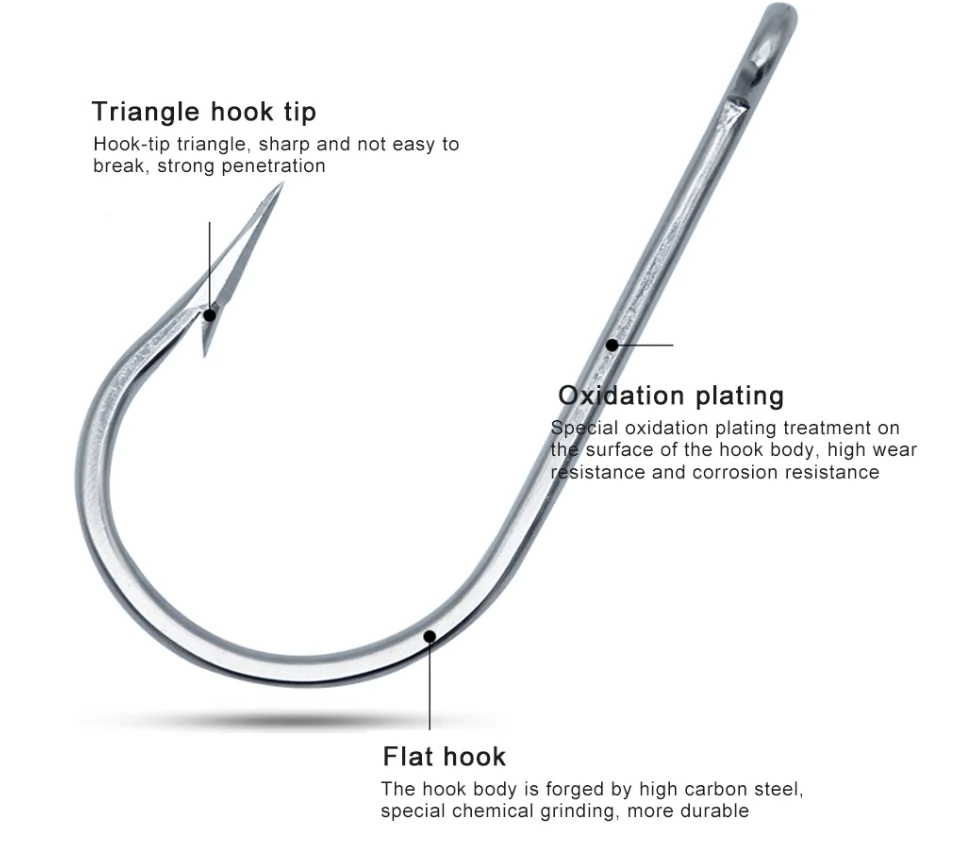 Оптовая продажа высокопрочный крючок из нержавеющей стали 7731 морской с бородкой для тунца и