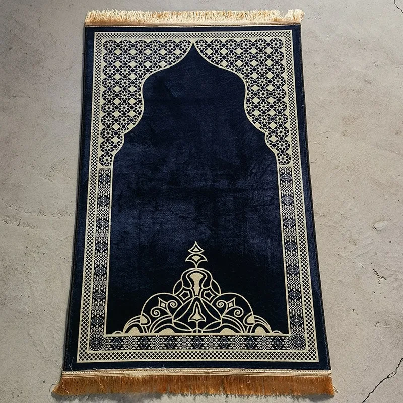 Luxury Thickened Flannel Muslim Prayer Mat - Non-Slip Soft Durable Design With Tassel, Home & Outdoor Use_voghion.com