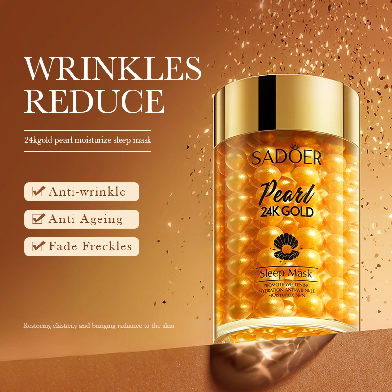 24K Gold Pearl Collagen Gel Facial Mask - Moisturizing, Anti-Aging