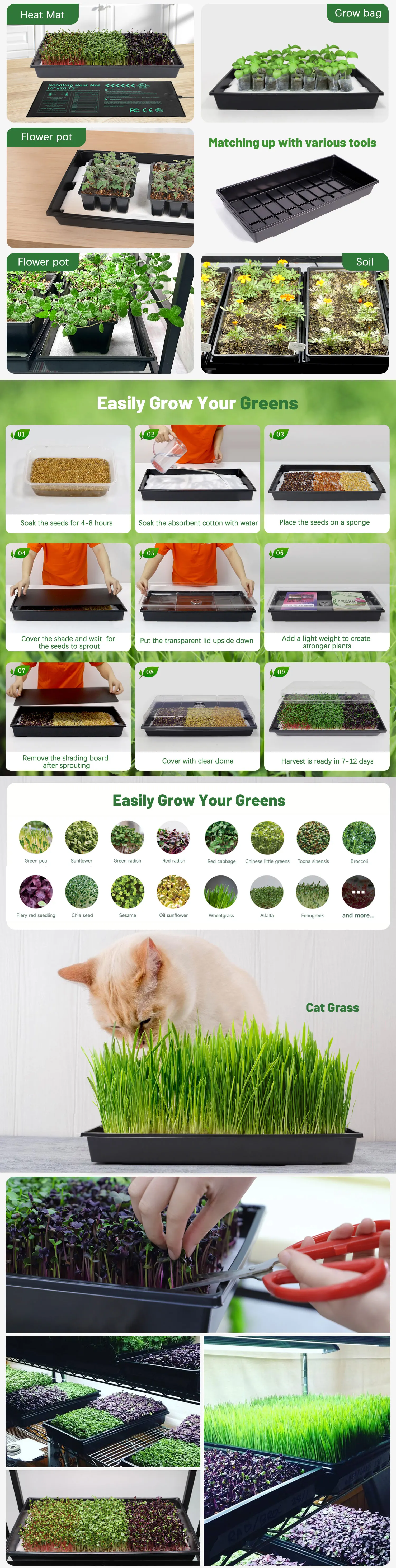 17+ How To Use Microgreen Trays Microgreen Tray 1020 Flat Seed Starter Tray Propogator Nursery Growing