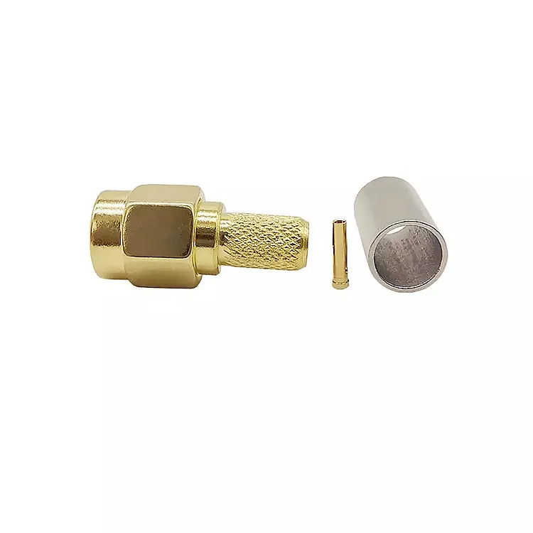 Factory Price RPSMA Plug Crimp Coaxial Connector for RG58 LMR200 LMR195 Cable