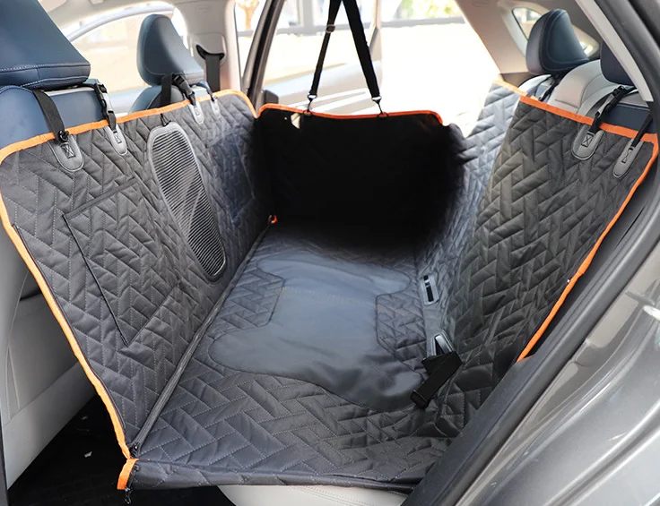 product detachable zipper waterproof oxford visual mesh window side flap dog car hammock portable pet seat car cover-57