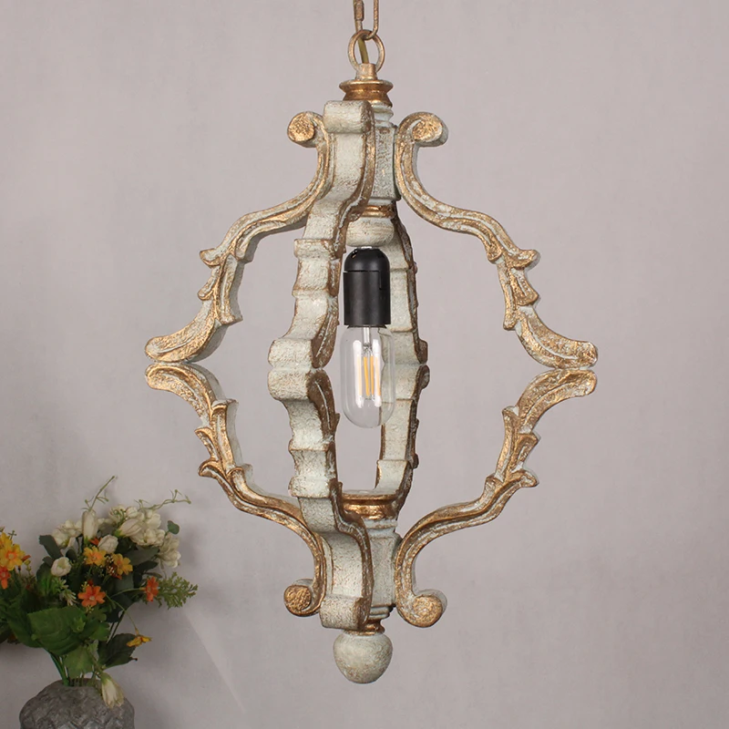 French Country Style Gold-Plated Single-Head Pendant Light Medieval Rural Entrance Hallway Lighting Chandeliers Pendant Lights