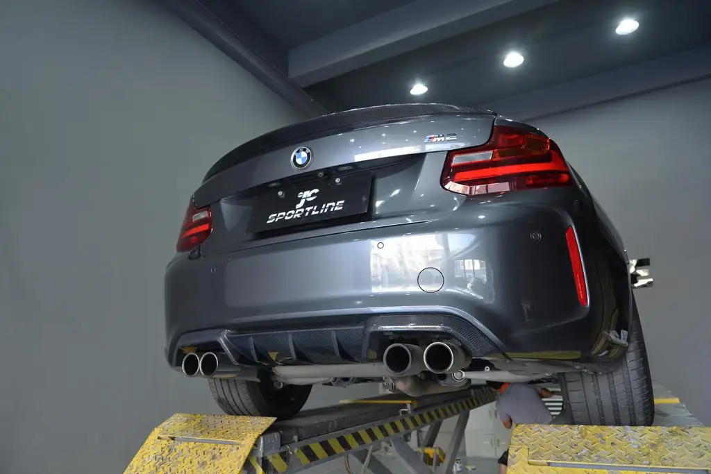 F87 Rear JCSPORTLINE Carbon Fiber Rear Diffuser for BMW F87 M2 2016-2017 (Fits ...