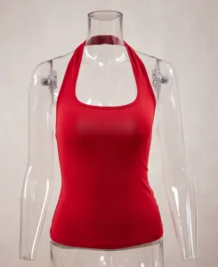 New MemorieSea Halter Tops Fashion Hot Girl U-shaped Collar Slimming Bareback Tank Top