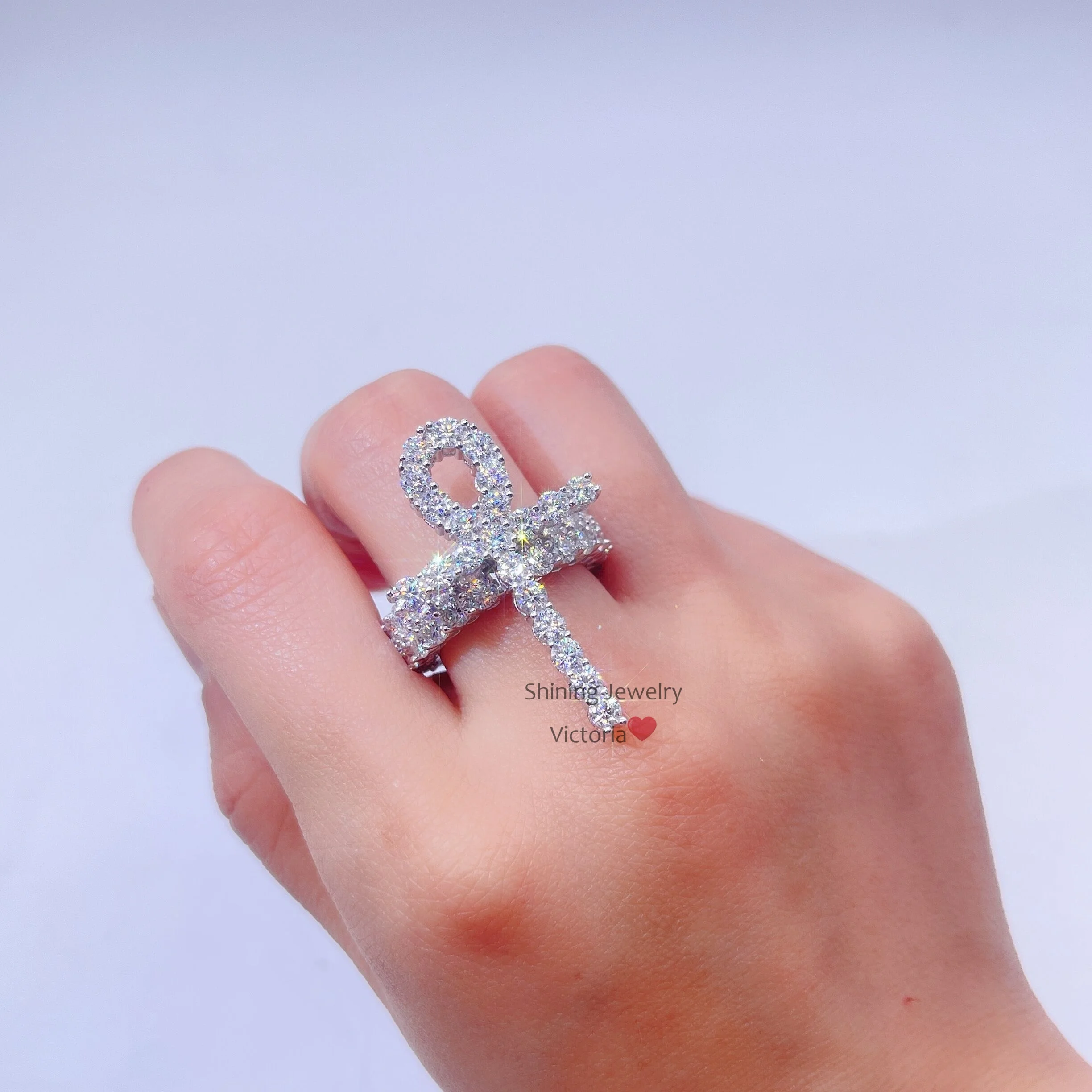 Drop Shipping Solid Silver 925 Hip Hop Vvs Moissanite Iced Out Ankh Cross  Ring - Buy Ankh Cross Ring,Cross Ring,Iced Out Cross Ring Product on  Alibaba.com