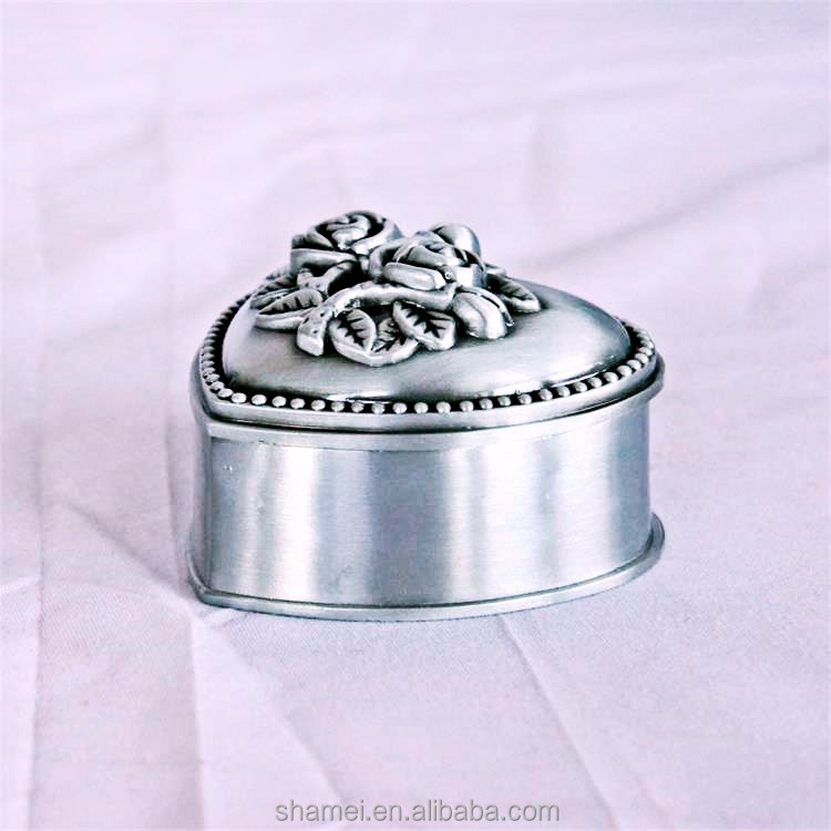 Jeweled Jewelry Box - Pewter Alloy for Wedding Decor