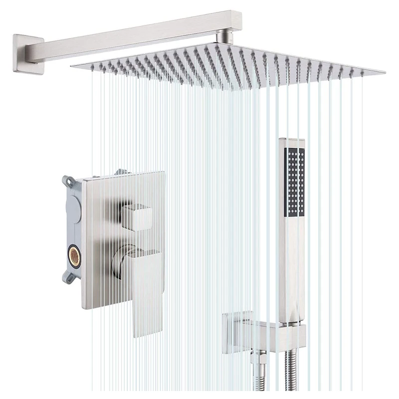 Brushed nickle stainless steel bathroom shower hot and cold shower