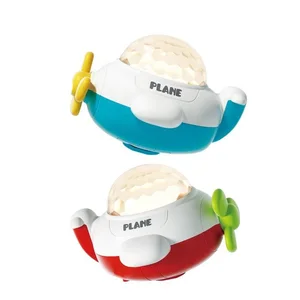 ITTL Education Baby Early Learning Airplane Night Light Projector Baby Sleeping Toys Plane Touch Projection Infant Toys for Kids