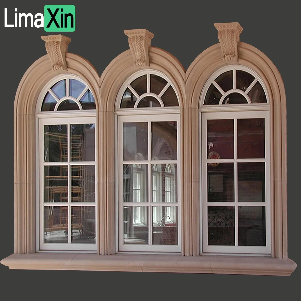 Marble Window Frame Design High End House Exterior Wall Decoration Stone Window Surround