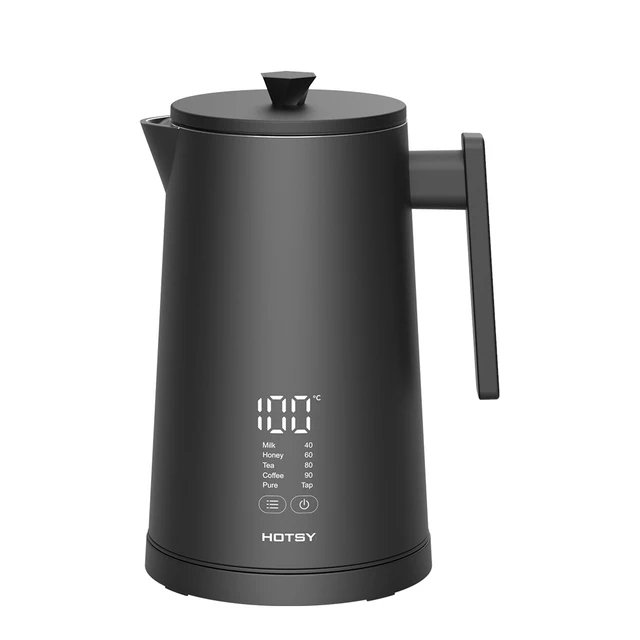 Hotsy Steam Cheap Double Wall Electric Kettle Stainless Steel 1.7L Digital Water Heater