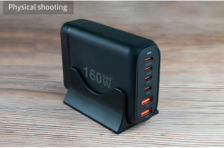 160W USB C充电器C型PD 65W GaN快速充电4 usb-c + 2 usb-a 6端口台式充电器站,用于手机平板电脑和笔记本电脑