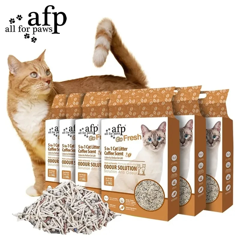 Clumping Litter Tofu Cat Flushing Kitty Litter Down Toilet AFP Dust-Free  Low Tracking 5-In-1 Flushable Clumping Cat Litter With 24/7 Odor Control