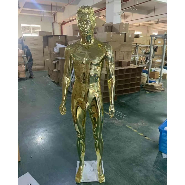 Beautiful Full Body Golden Chrome Mannequins Dummy Colorful Female Gold