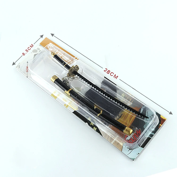 Xinrui New Design Metal Zinc Alloy Anime One Pieces Zoro Katana Sword Model Keychain with Scabbard
